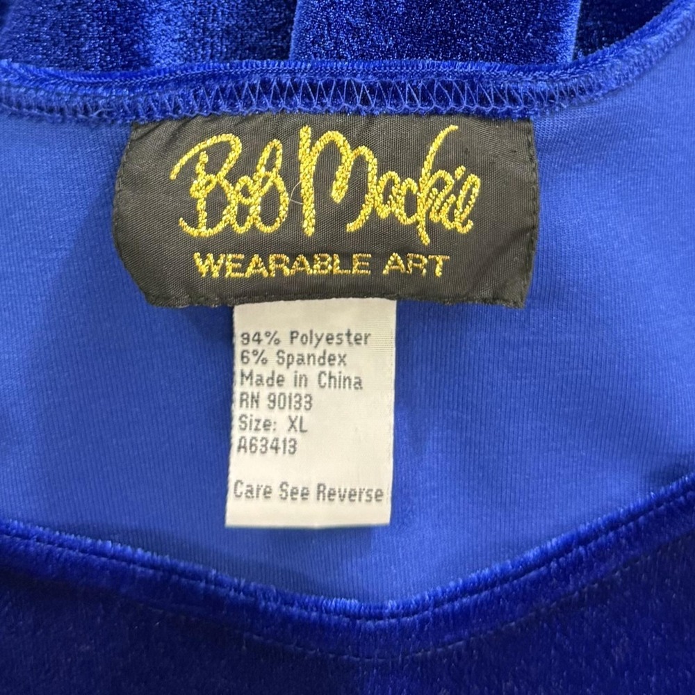 Bob Mackie Top Women's XL Blue Velvet Velour Casual Evening Camisole Tank Shirt - Picture 5 of 8